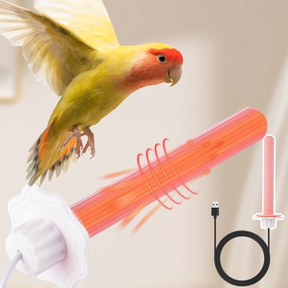 Heated Perch for Bird Cage, USB-Powered Perch with Gentle Warmth, for Small Birds like Parakeets and Canaries
