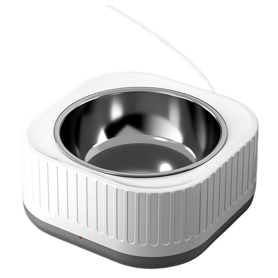 Heated Pet Bowl, Automatic Thermostatic Control Outdoor Water Bowl for Dogs and Cats, Frost Proof Anti-Freeze Dish for Winter Use, Plug-in Electric, Yin-01