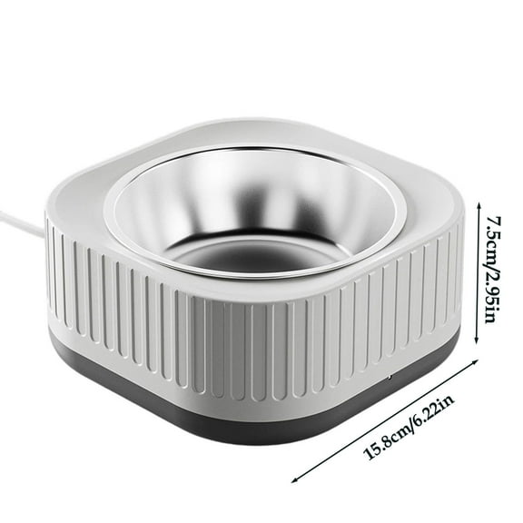 Heated Pet Water Bowl with Temperature Control, Automatic Thermostat for Outdoor Indoor Cats and Dogs, Stainless Steel Anti-Freeze Drinking Bowl, Weatherproof for Garden Coop and Patio Use