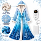 Heated Princess Robe with Hood, Soft Flannel and Plush Sherpa Lining ...