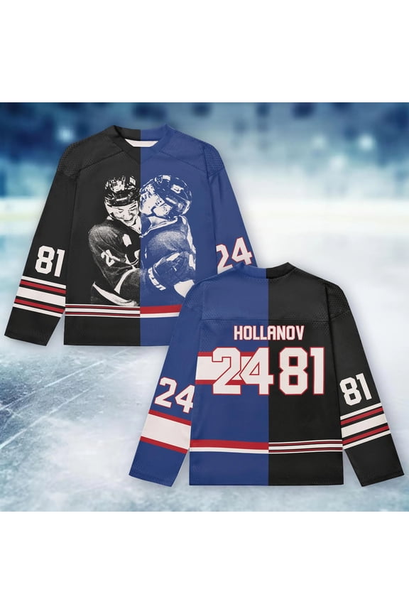 Heated Rivalry Hockey Jersey Shane Hollander & Ilya Rozanov Jersey Men/Women Unisex Long Sleeve Shirts for Fans