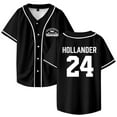 thumbnail image 1 of Heated Rivalry Hollander 24 Merch Baseball Jersey V-neck Unisex Short-sleeved Sweatshirt, 1 of 2