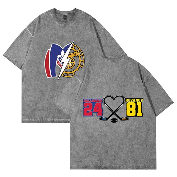 Heated Rivalry Hollander 24 Rozanov 81 CP Print Wash T-Shirt - Unisex Cotton O-Neck Short Sleeve Casual Streetwear Top for TV Series Fans