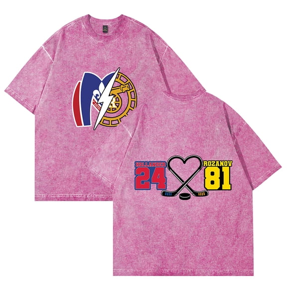 Heated Rivalry Hollander 24 Rozanov 81 CP Print Wash T-Shirt - Unisex Cotton O-Neck Short Sleeve Casual Streetwear Top for TV Series Fans