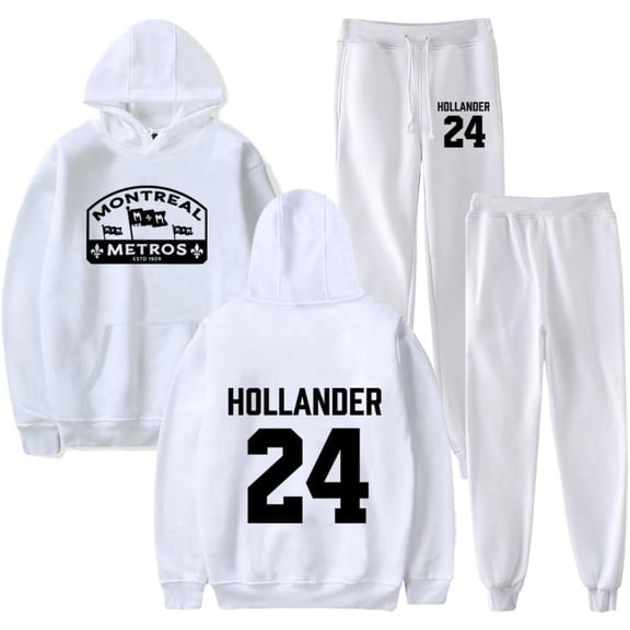 Heated Rivalry Merch Hollander 24 Print Hoodie Jogger Set – Unisex 2-Piece Casual Pullover Sweatshirt & Pants  for TV Series Fans