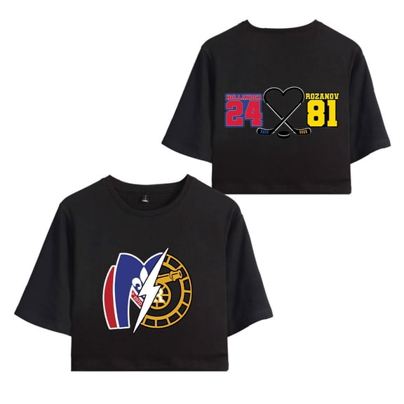 Heated Rivalry Merch Hollander 24 Rozanov 81 CP Print Crop T-Shirt Women’s Short Sleeve Fashion Tee, Casual Streetwear for TV Series Fans