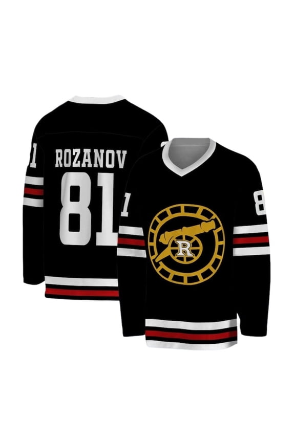 Heated Rivalry Merch Rozanov 81 Inspired Hockey Jersey – Unisex V-Neck Long Sleeve Pullover, Sports Streetwear Top for Rozanov Fans