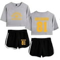 thumbnail image 1 of Heated Rivalry Merch Rozanov 81 Print Print 2-Piece Outfit – Women’s Crop T-Shirt and Shorts Set , Casual Streetwear for TV Series Fans, 1 of 9