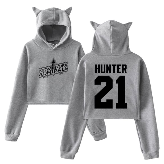 Heated Rivalry Scott Hunter Hoodie Cat Ears Hooded Sweatshirt Long Sleeve Crop Top Women's Clothes