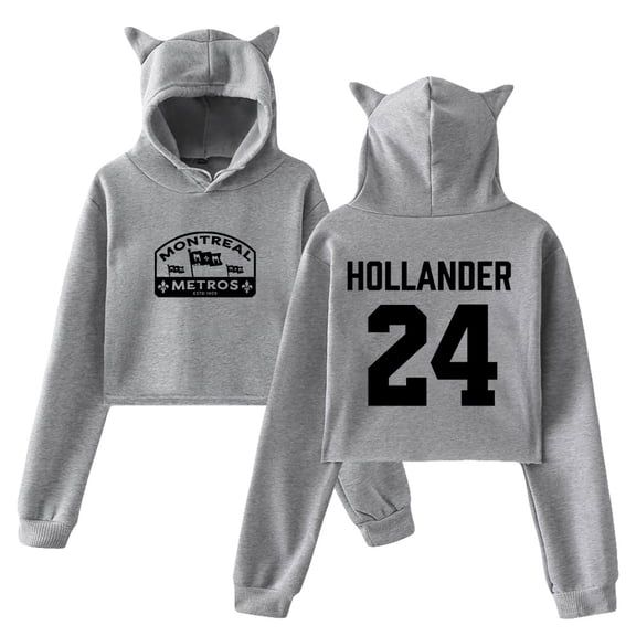 Heated Rivalry Shane Hollander Hoodie Cat Ears Hooded Sweatshirt Long Sleeve Crop Top Women's Clothes