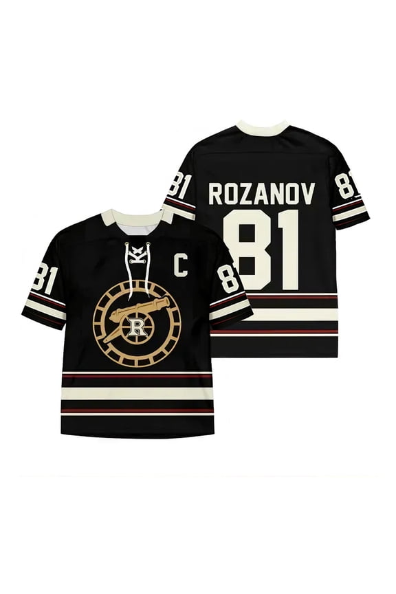 Heated Rivalry Shirts Hockey Jersey Sports Jersey with Lace Up Collar Vintage Style Number 21 Print Short Sleeve Unisex Top for Sports Fans Black L