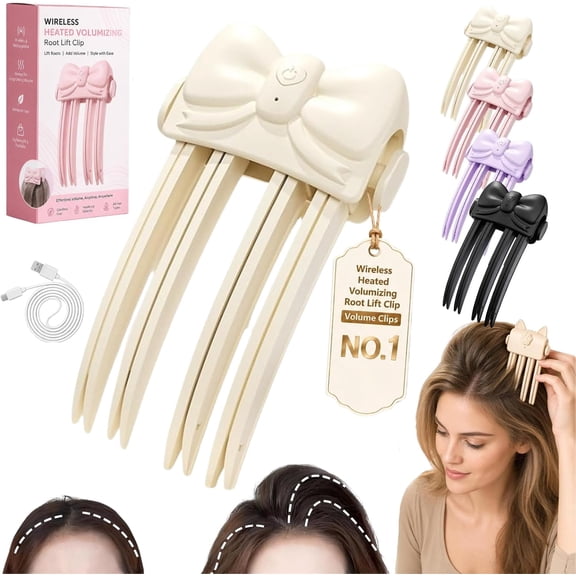 Heated Root Volumizer Hair Clip, Wireless Heated Volumizing Roots Lift Clips Volume Clips, Electric Roots Lifter Comb