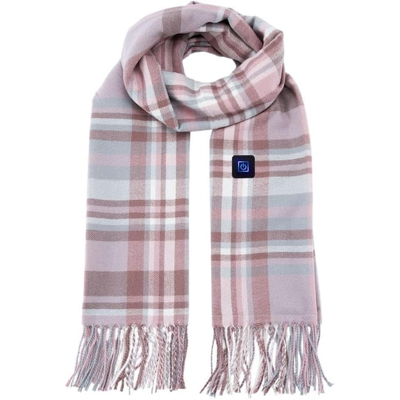 Heated Scarf Electric Heating Pads Neck Warmer, 3 Heating Levels Control, Winter Warming Scarf Gifts for Men and Women Fashionable (Light Pink)