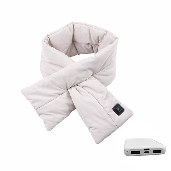 Heated Scarf - Neck Warmer, Men and Women Rechargeable Heating Scarfs 3 Heated Level, Christmas Gift Heated Neck Wrap Heating Neckband S-37 Light Gray One Size