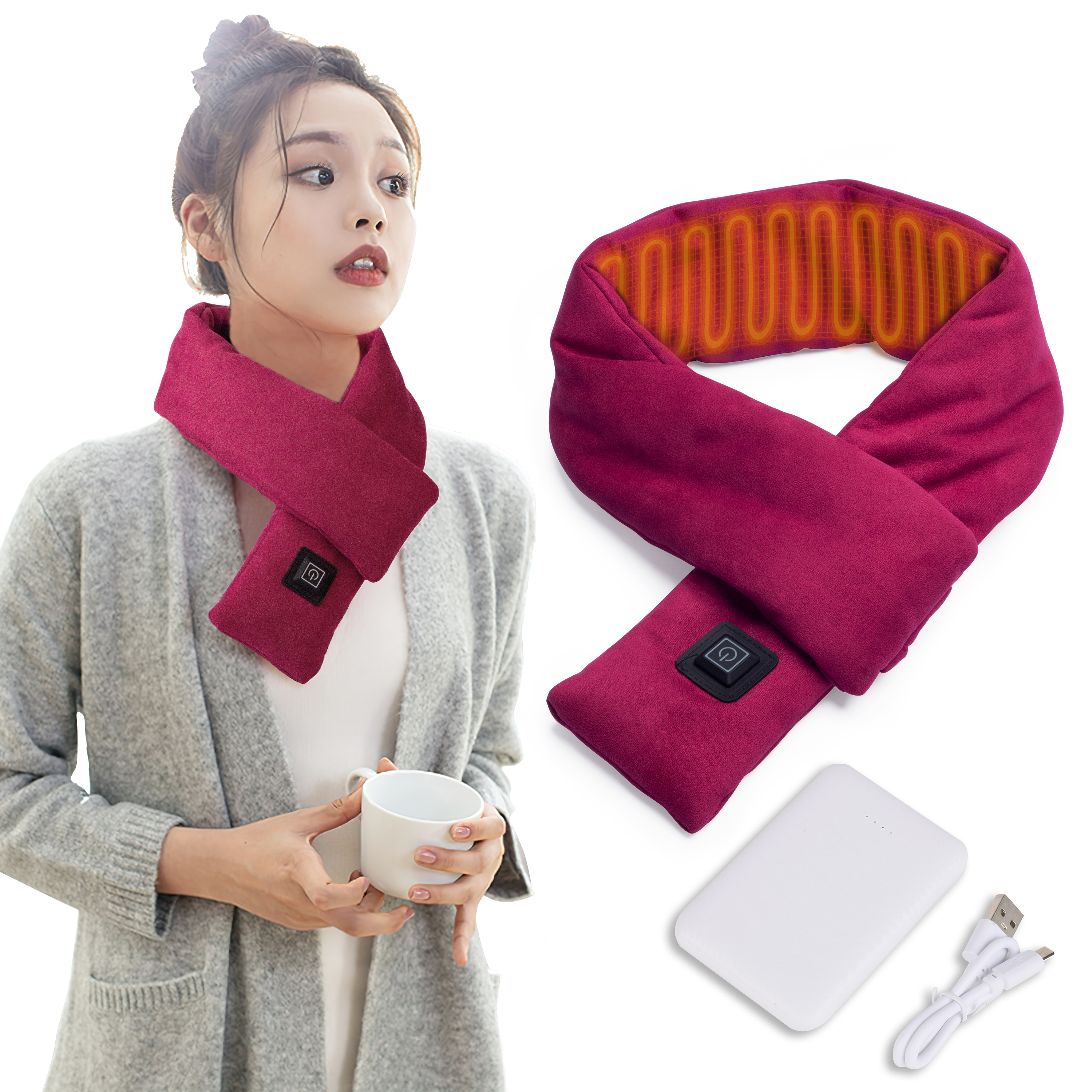 Heated Scarf Scarves for Women Winter Warm Electric Neck Warmer Scarf