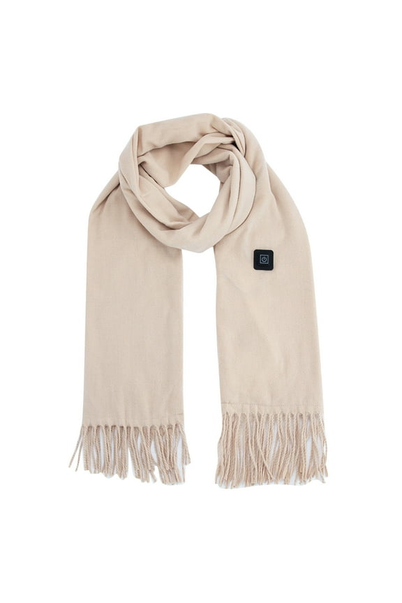 Heated Scarf for Winter, Soft Warm Heating Scarf with USB for Electric Connecting, Electric Heated Neck Warmer for Women Men, Electric Heated Blanket, Lightweight Portable Khaki