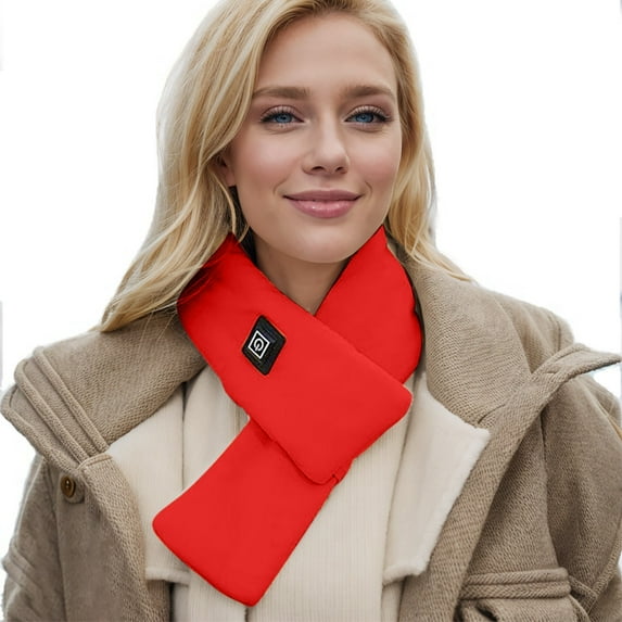 Heated Scarf for Men Women Thermal Warm Neck Gaiters Unisex Couples Casual Solid Color Winter Scarves