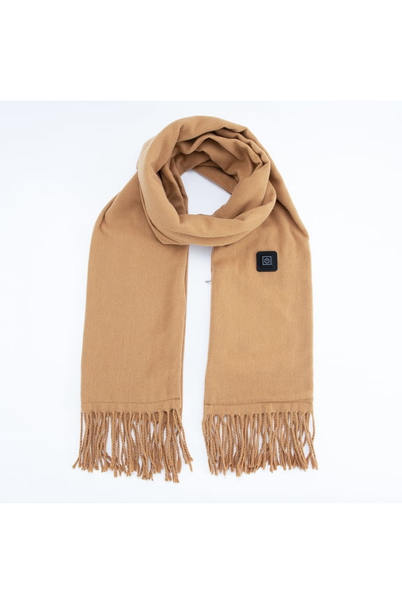 Heated Scarf for Women,Men Rechargeable Heating Scarf for Neck with Battery, Intelligent Winter-(Camel color)