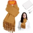 thumbnail image 1 of Heated Scarf for Women Men, USB Heating Scarf Long Shawl Warm Winter Electric Heated Neck Warmer Neck Heating Pad Scarves Cape,Tan, 1 of 7