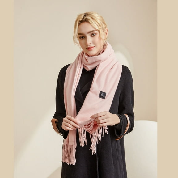Heated Scarf for Women - USB Powered, Adjustable Temperature, Windproof, Stylish Faux with Tassel, Perfect for Cold Weather Comfort