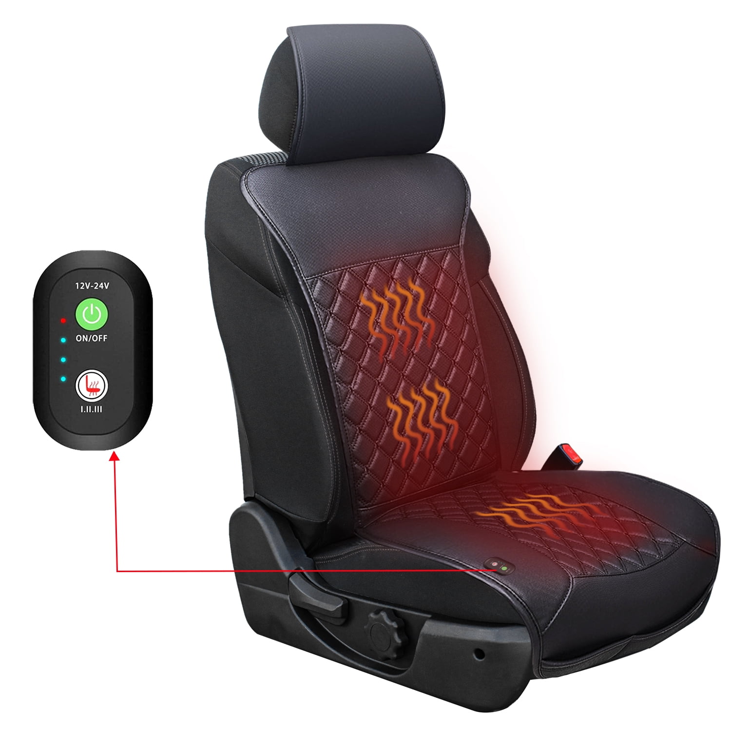 Car Heating Seat Cushion Universal Fit Soft Seat Cover Winter Seat