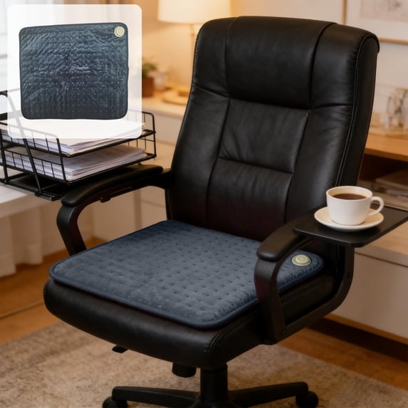 Electric Heated Seat Cushion, Fast Heating & 3 Temperature Settings, Portable for Office & Home, Washable Velvet Fabric