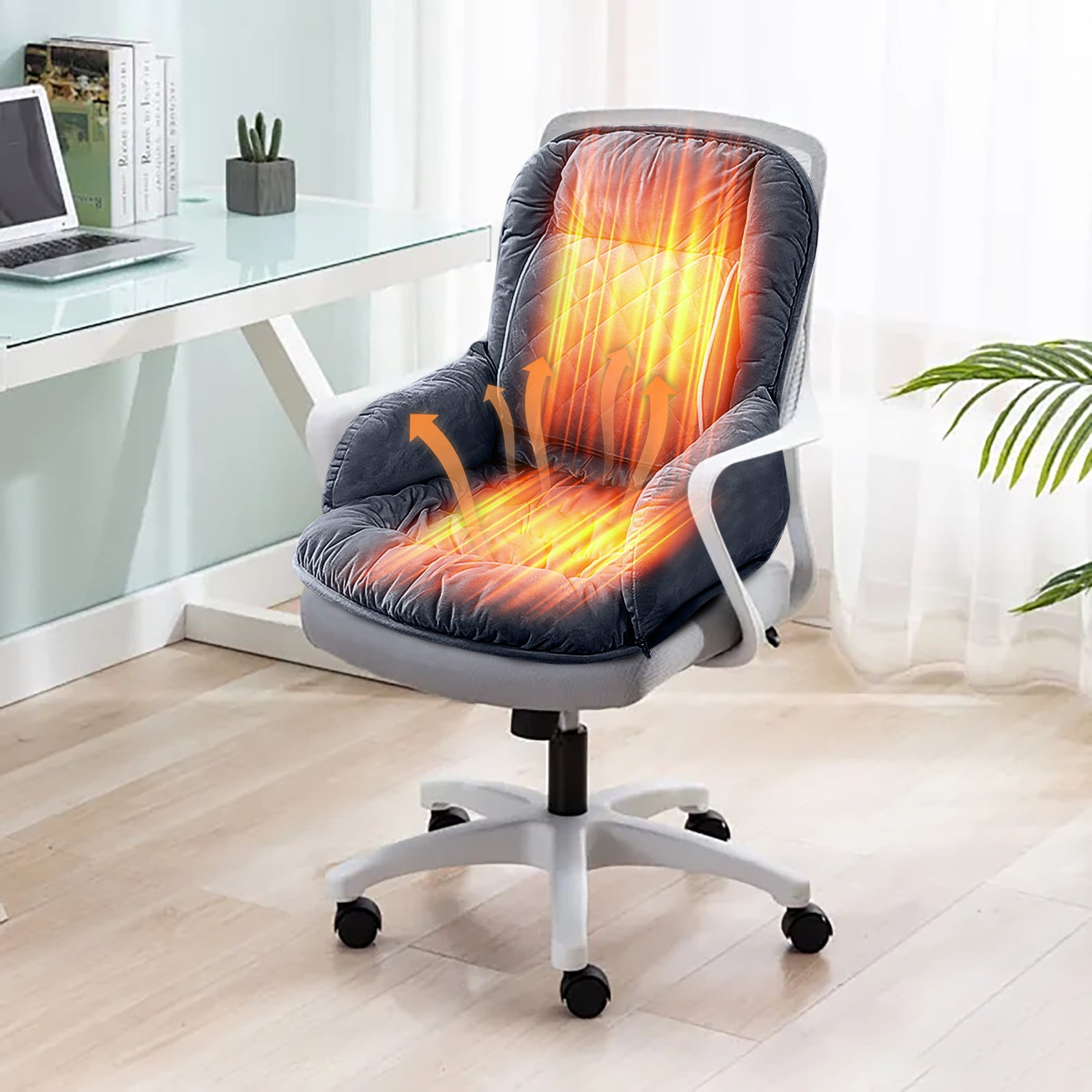 Heated Seat Cushion, Large Heating Area Heated Seat Cover Therapy Heating Pad for Back, Office Chair, Thigh, Lumbar, Hip