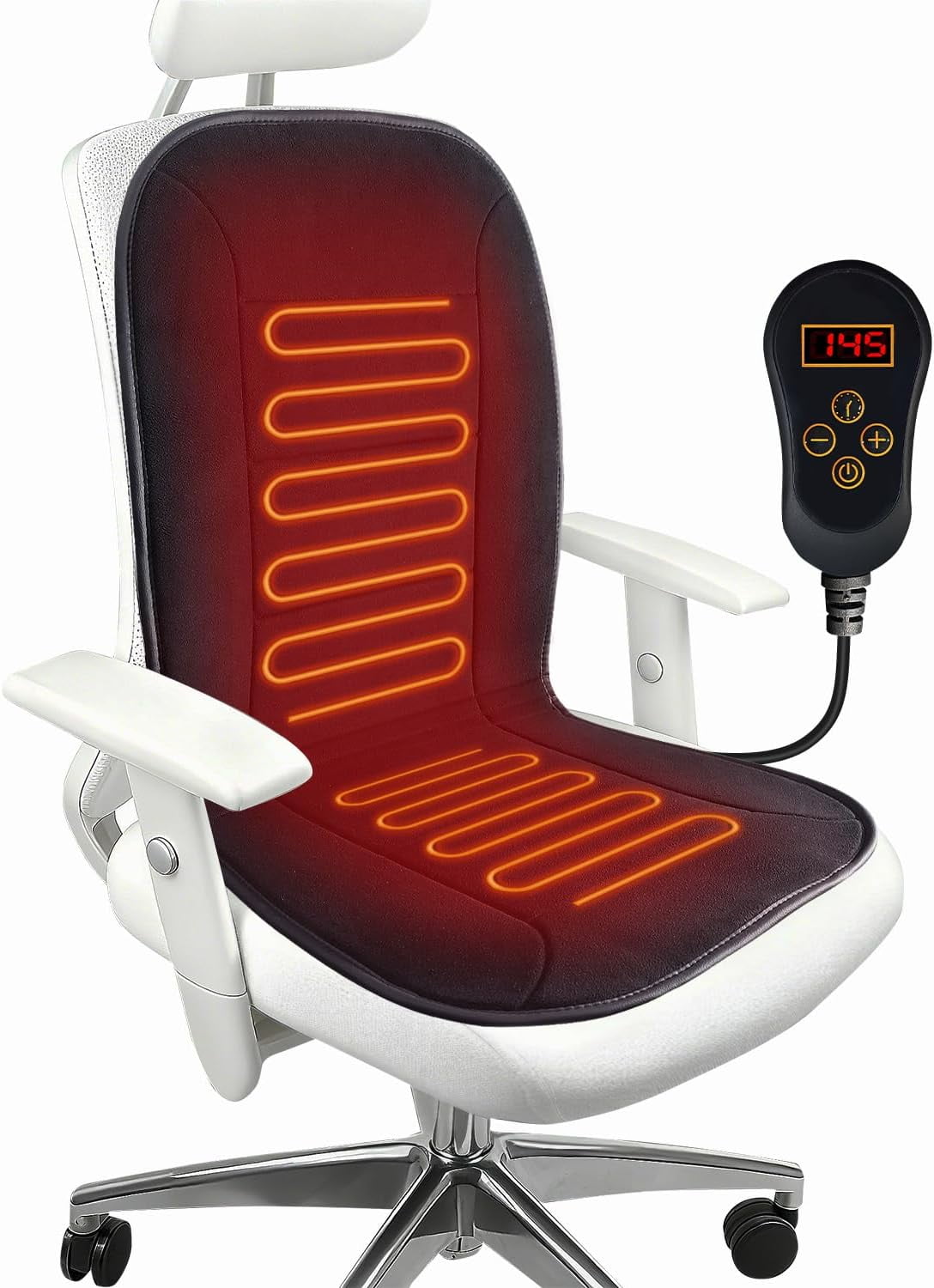 Heated Seat Cushion for Office Chair - Heating Pad for Back, Lumbar, Hip, Thigh with 7 Temperatures Levels - Warm Gift for Winter