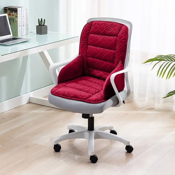 Heated Seat Cushion with Back Support, Office Chair Warmer, USB Electric Heating Pad for Home Car Winter Use(H)