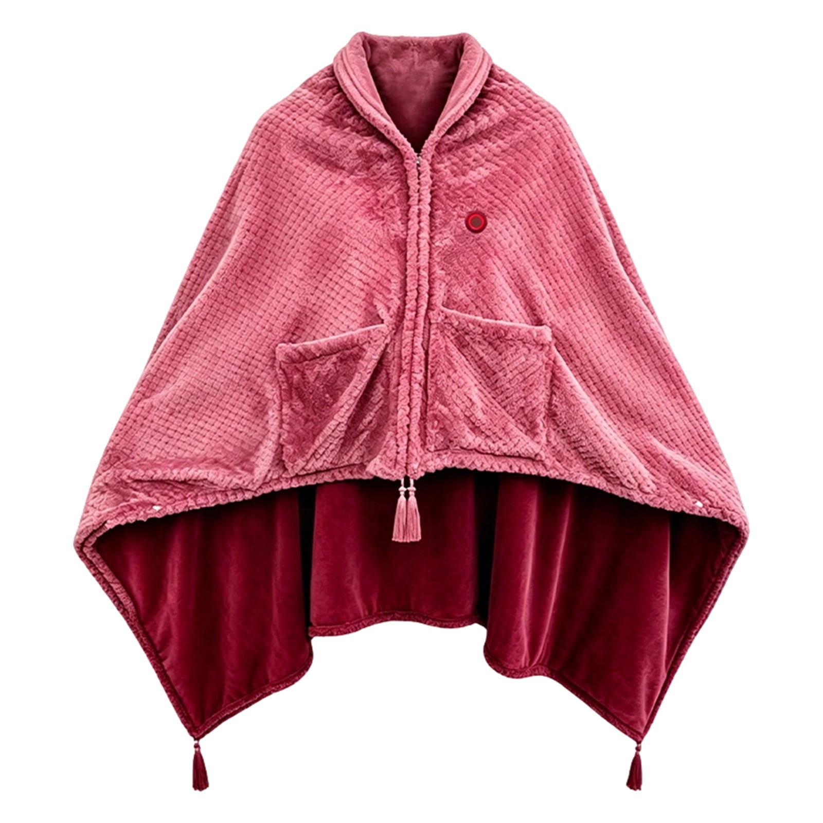 Throws Texture Heated Shawl Cordless Plush Wearable Heated Blanket, Soft Cozy Textured ...
