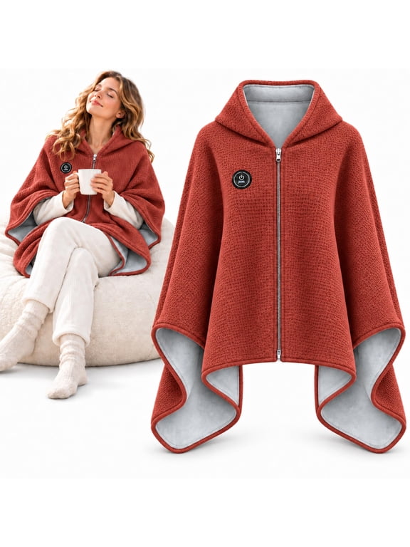 Heated Shawl, Heated Shawl Wraps for Women, USB Wearable Blanket Wrap with Adjustable Heat Levels