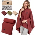 thumbnail image 1 of Heated Shawl Wrap, Portable Cordless USB Wearable Blanket for Women, Warm Hooded Heating Cape for Home Office Outdoor Fall Winter Use Wine#, 1 of 7