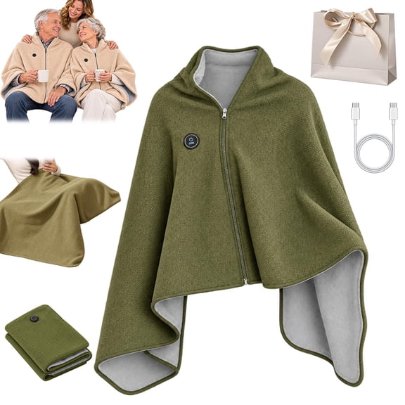 Heated Shawl Wraps for Women, USB Wearable Blanket, Portable USB Heated Blanket Shawl with 3 Heat Settings & Fast Heating, Home Outdoor Office Use, A great choice for parents