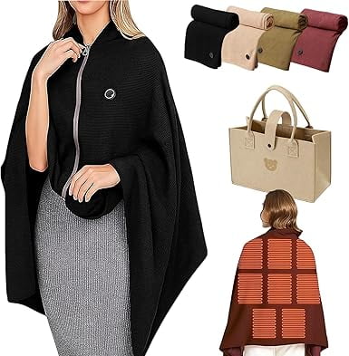 Heated Shawl Wraps for Women, 2025 New Portable Heated Blanket, Wearable Rechargeable Soft Cordless Heated Blanket
