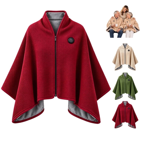 Heated Shawl Wraps for Women,Emberante Cozy Heated Cape for Women ...
