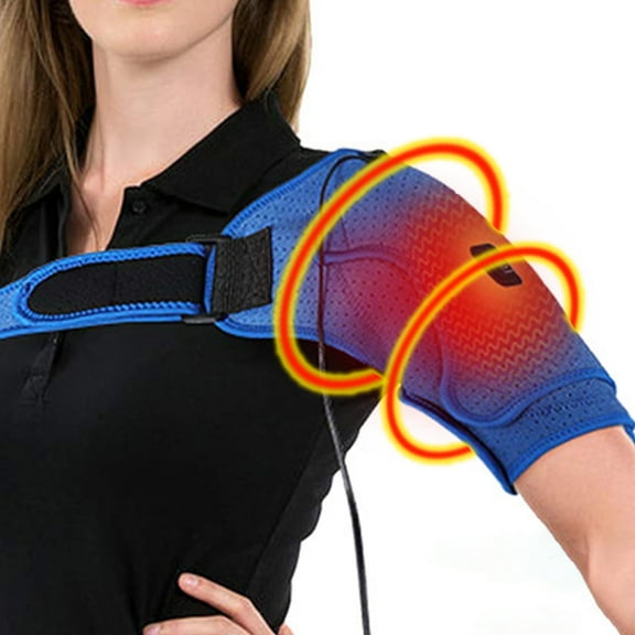 Heated Shoulder Brace, 3 Temperature Modes, Quick Heating, with Ice Pack Pocket, Adjustable Straps, for Pain Relief, Unisex