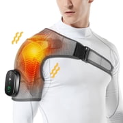 Heated Shoulder Brace Wrap, Electric Cordless Shoulder Massager with 3 Heat & Vibration Modes, Portable Shoulder Heating Pad for Muscle Fatigue Relieve