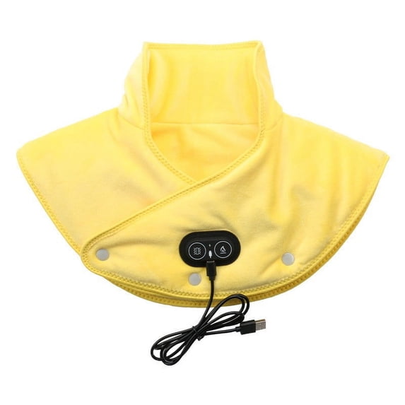 Heated Shoulder Massager with Vibration and 3 Heat Settings, USB Powered Neck Warmer Shawl with Auto Shut-Off, Carbon Fiber Therapy Wrap for Cervical Pain Relief at Home or Work