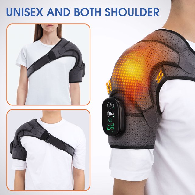 Heated Shoulder Wrap Brace,3 Heating Setting, Wireless Portable