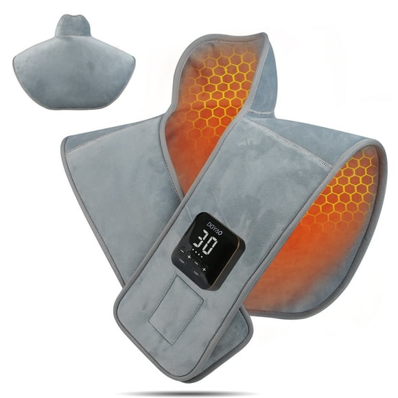 Heated Shoulder Wrap with Massage, Cordless Electric Shoulder Heating Pad for Men Women