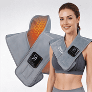 DGYAO Cordless Neck and Shoulder Heating Pad, Graphene Fast Heating Weighted Heat Pad with 4 Temperature Levels & 6 Auto-Off Timers, Magnetic Rechargeable Controller for Home Office Travel Relaxation