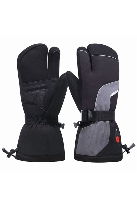 Heated Ski Mittens 3-Finger Gloves Electric Rechargeable Battery Mitts for Men Women Kids Winter Snowboard Motorcycle Skating Camping Hunting