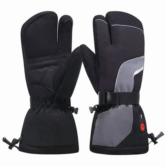 Heated Ski Mittens 3-Finger Gloves Electric Rechargeable Battery Mitts for Men Women Kids Winter Snowboard Motorcycle Skating Camping Hunting