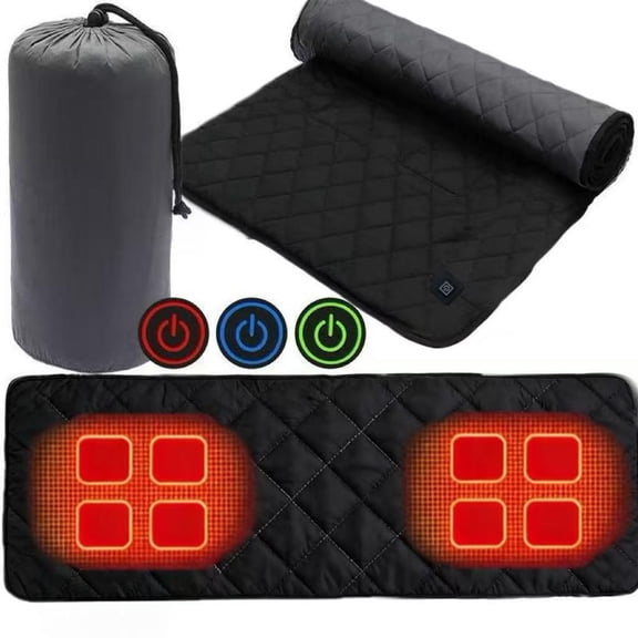 Heated Sleeping Pad with 3-Level Temperature Control – USB Powered Camping Mattress for Winter Backpacking, 78*25" Portable Thermal Mat