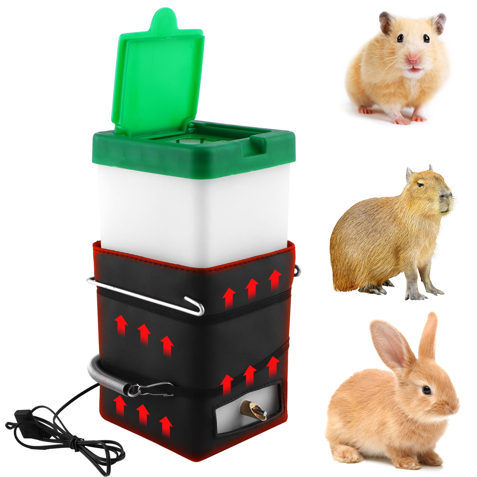 Heated Small Animal Bottle,32oz No Drip Water Bottle For Rabbits