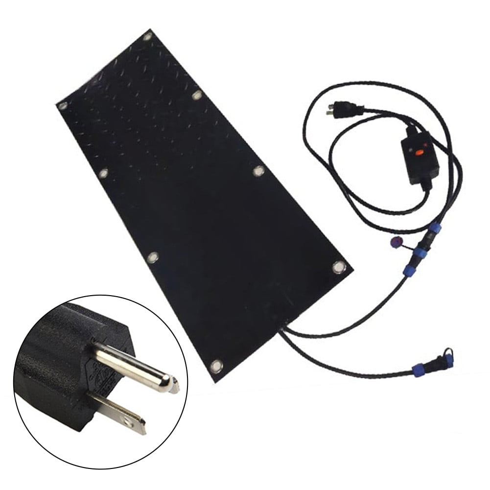 Heated Snow Melting Walkway Mat, 10" x 30" Non Slip Rubber Heated Mat with Power Cord, 2 in/h