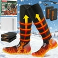 thumbnail image 1 of Heated Socks 7500mAh/5V | 2 X Heating Wires | Max. 16.5H, Rechargeable Electric Socks for Men Women 4 Temperature Settings, Machine Washable Warming Socks, Warmer for Whole Soles, 1 of 10