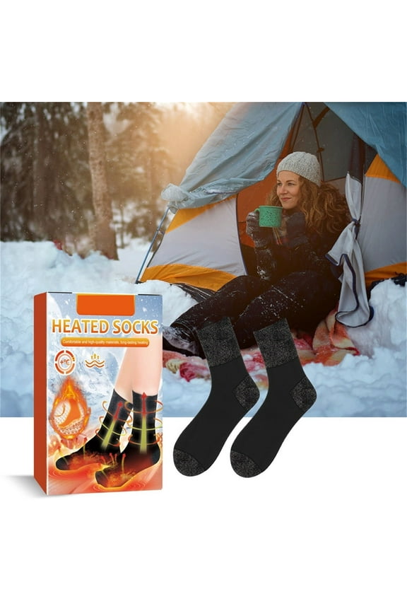 Heated Socks with Adjustable Temperature Control - Built-In Heating Circuit for Instant Warmth - Winter Thermal Socks for Outdoor Sports, Work & Travel - Comfortable Ergonomic Design - 1 Pair