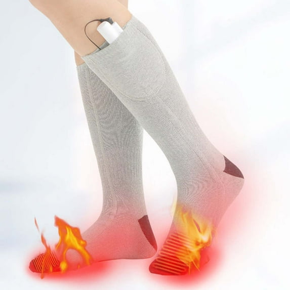 Heated Socks with Battery Box for Men Women,Thermostatic Model Self-Heating Socks for Fishing Hunting Hiking,Temperature Regulating Heating Long Tube Socks,Charging Heating Socks