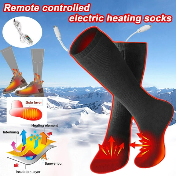 Heated Socks For Men Women Under $5! Kadlawus Heating Socks for Men Women, Electric Warm Socks with USB Charging, Temperature Control Thermal Socks for Winter, Long Tube Heated Socks
